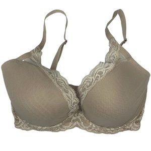 NATORI Beige/Nude Sheer Overlay Underwire Bra Size 32DDD